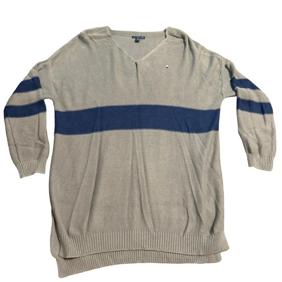 💙 Southern Shirt Company Striped Sweater 🤍 Women’s M Gray & Blue Knit 💙 - Picture 1 of 3